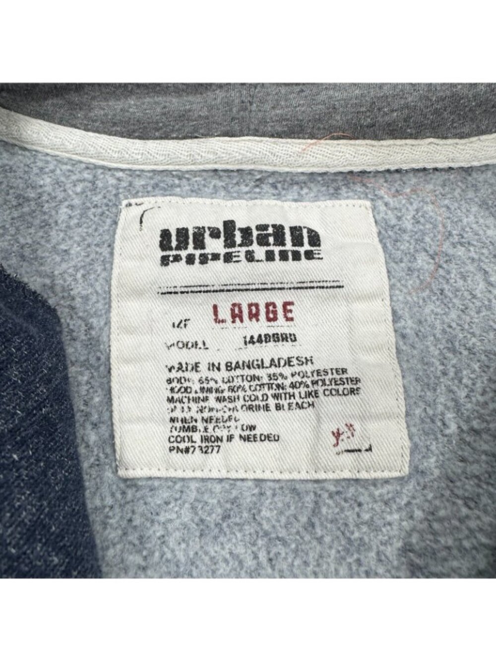 Urban Pipeline Hoodie Womens L Blue Cotton Fleece-Lined Full-Zip Gym Performance - Picture 5 of 12